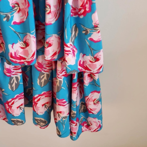 Betsey Johnson Vintage Rose Tiered Ruffle Dress Size 12 - Picture 5 of 8